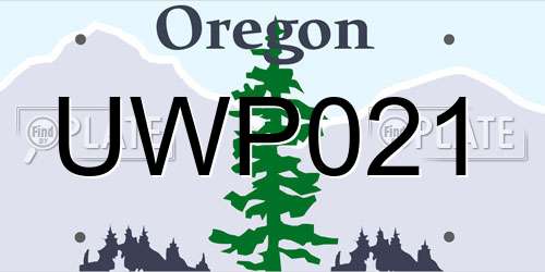 UWP021 Oregon License Plate