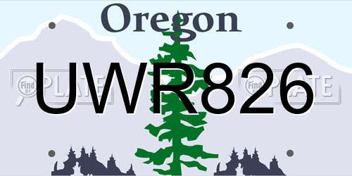UWR826 Oregon License Plate