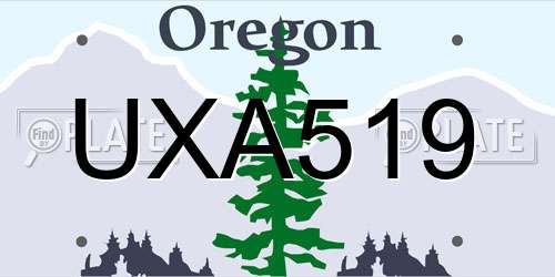 UXA519 Oregon License Plate