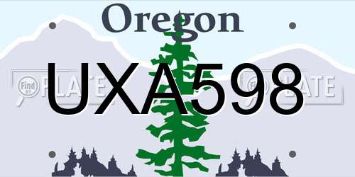 UXA598 Oregon License Plate