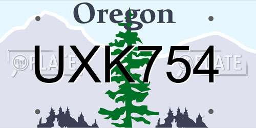 UXK754 Oregon License Plate
