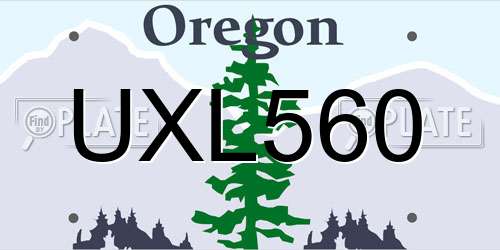 UXL560 Oregon License Plate