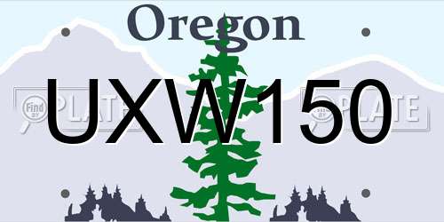 UXW150 Oregon License Plate