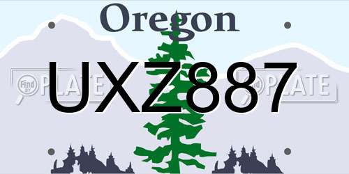 UXZ887 Oregon License Plate