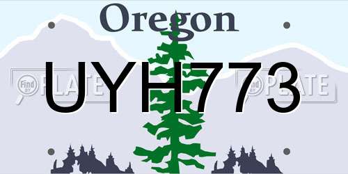 UYH773 Oregon License Plate