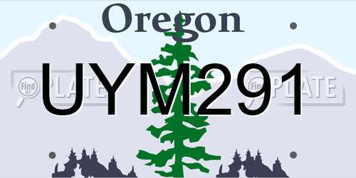 UYM291 Oregon License Plate