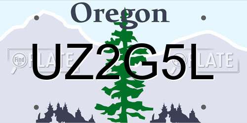 UZ2G5L Oregon License Plate