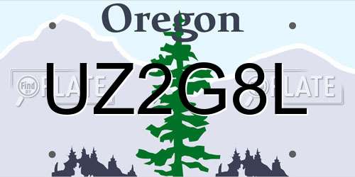 UZ2G8L Oregon License Plate