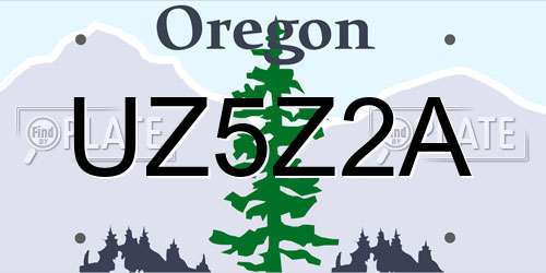 UZ5Z2A Oregon License Plate