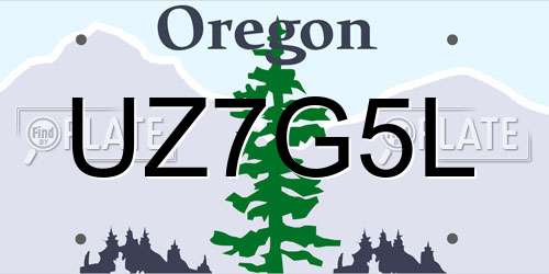 UZ7G5L Oregon License Plate