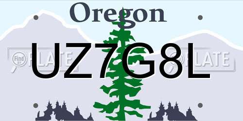 UZ7G8L Oregon License Plate