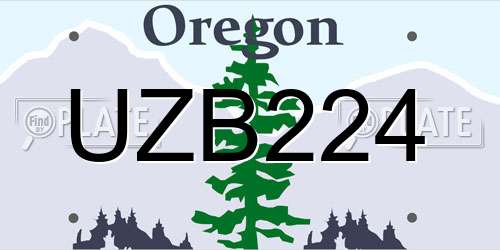 UZB224 Oregon License Plate