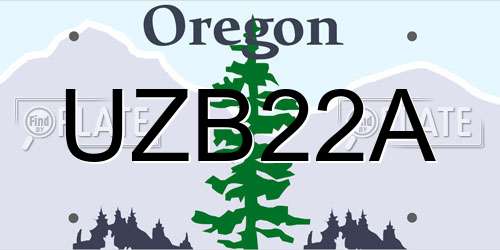UZB22A Oregon License Plate