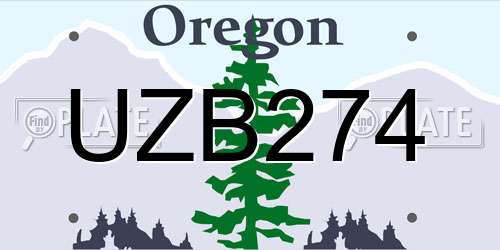 UZB274 Oregon License Plate