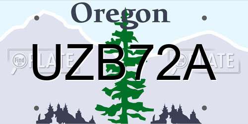 UZB72A Oregon License Plate