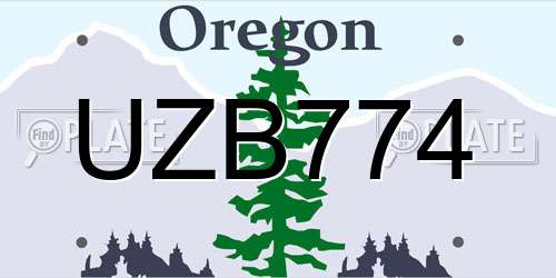 UZB774 Oregon License Plate