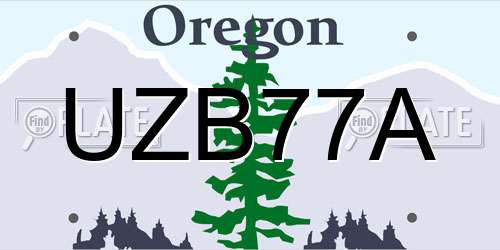 UZB77A Oregon License Plate