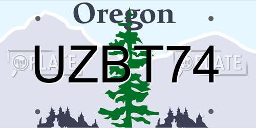 UZBT74 Oregon License Plate
