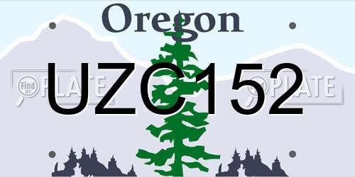 UZC152 Oregon License Plate