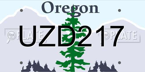 UZD217 Oregon License Plate