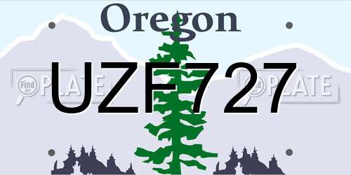UZF727 Oregon License Plate
