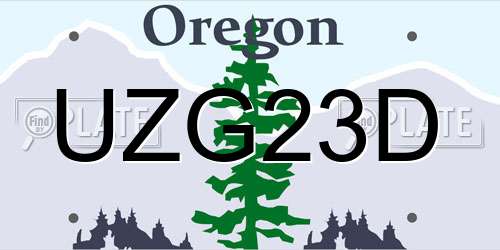 UZG23D Oregon License Plate