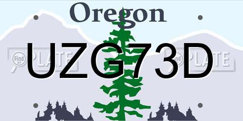 UZG73D Oregon License Plate