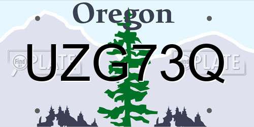 UZG73Q Oregon License Plate