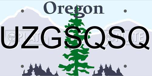 UZGSQSQ Oregon License Plate