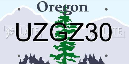 UZGZ30 Oregon License Plate