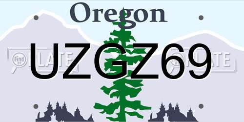UZGZ69 Oregon License Plate