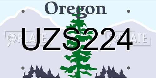 UZS224 Oregon License Plate