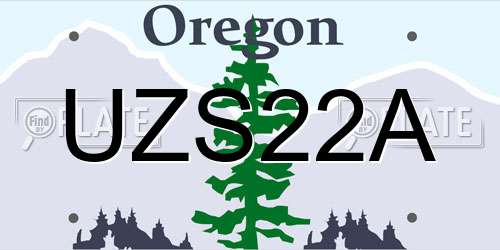UZS22A Oregon License Plate