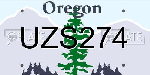 UZS274 Oregon License Plate
