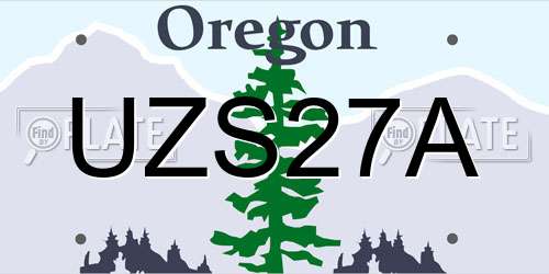 UZS27A Oregon License Plate