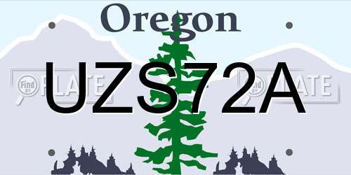 UZS72A Oregon License Plate
