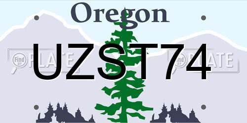 UZST74 Oregon License Plate