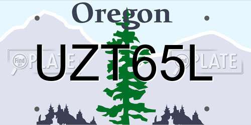 UZT65L Oregon License Plate