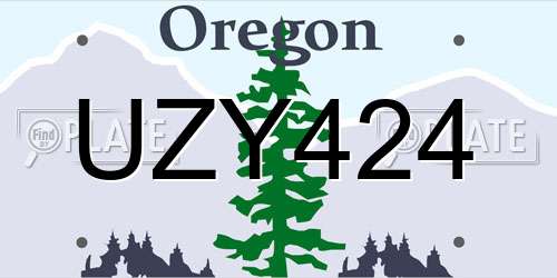 UZY424 Oregon License Plate