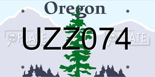 UZZ074 Oregon License Plate