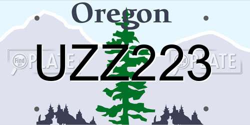 UZZ223 Oregon License Plate