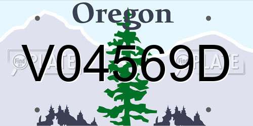 V04569D Oregon License Plate