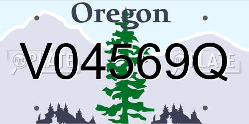 V04569Q Oregon License Plate