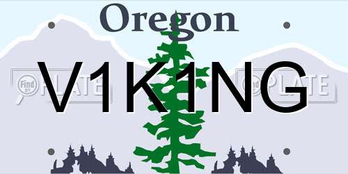 V1K1NG Oregon License Plate
