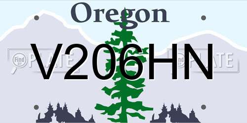 V206HN Oregon License Plate