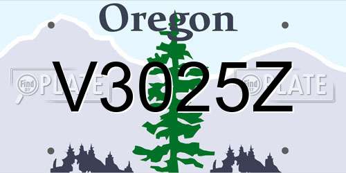V3025Z Oregon License Plate
