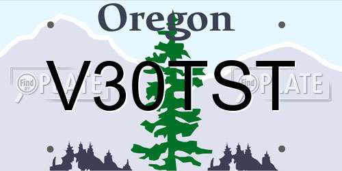 V30TST Oregon License Plate