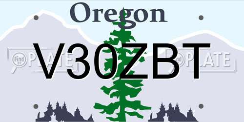 V30ZBT Oregon License Plate