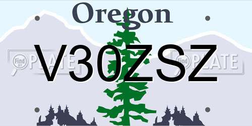 V30ZSZ Oregon License Plate