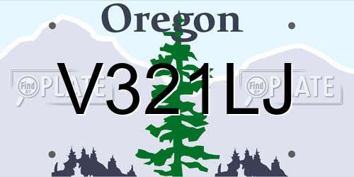 V321LJ Oregon License Plate